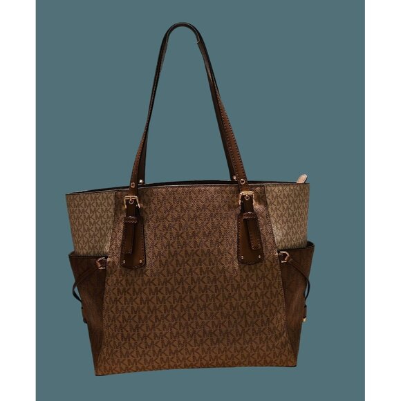 Michael Kors Voyager Color Block Signature Logo Tote Shoulder Bag - Picture 2 of 16